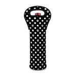 Black And White Paw And Polka Dot Print Single Neoprene Wine Tote