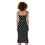 Black And White Paw And Polka Dot Print Slim Fit Midi Cami Dress