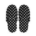 Black And White Paw And Polka Dot Print Slippers
