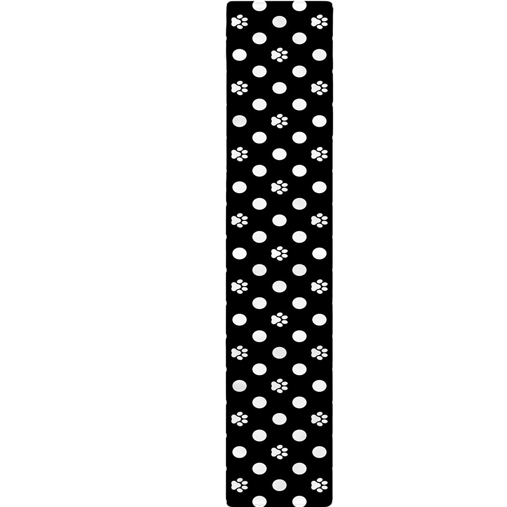 Black And White Paw And Polka Dot Print Table Runner