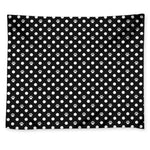 Black And White Paw And Polka Dot Print Tapestry