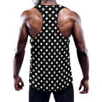 Black And White Paw And Polka Dot Print Training Tank Top