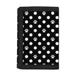 Black And White Paw And Polka Dot Print Trifold Wallet