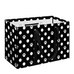 Black And White Paw And Polka Dot Print Utility Tote Bag