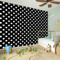 Black And White Paw And Polka Dot Print Wall Sticker