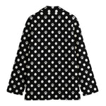 Black And White Paw And Polka Dot Print Women's Blazer