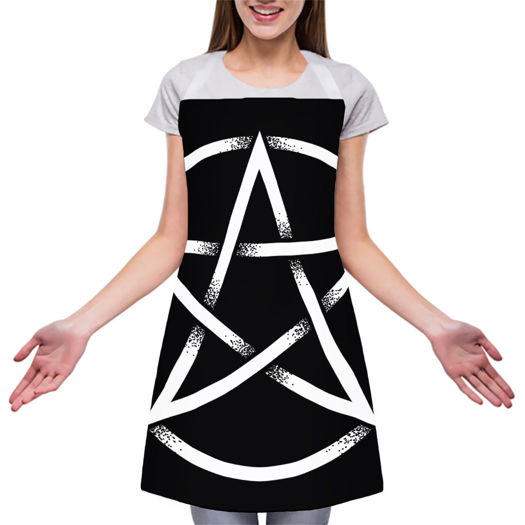 Black And White Pentagram Symbol Print Adjustable Apron