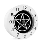 Black And White Pentagram Symbol Print Alarm Clock