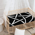 Black And White Pentagram Symbol Print Baby Crib Sheet