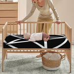 Black And White Pentagram Symbol Print Baby Crib Sheet