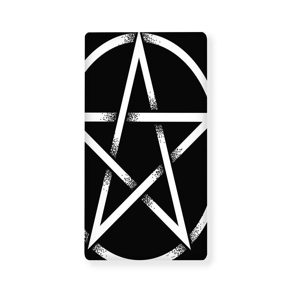 Black And White Pentagram Symbol Print Baby Crib Sheet
