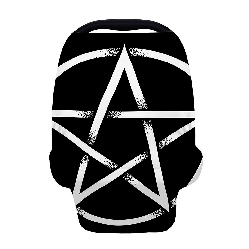 Black And White Pentagram Symbol Print Baby Seat Cover