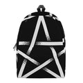 Black And White Pentagram Symbol Print School Backpack