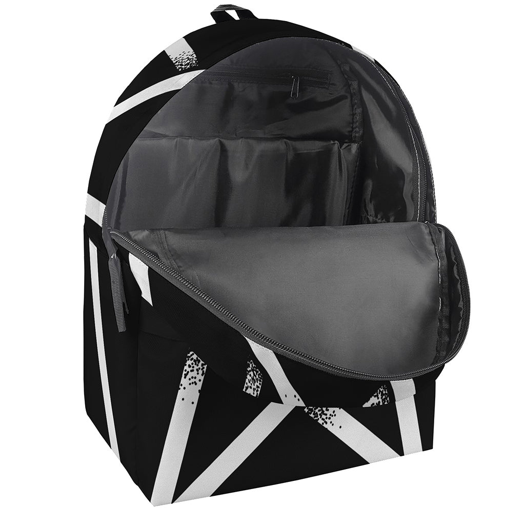 Black And White Pentagram Symbol Print Backpack