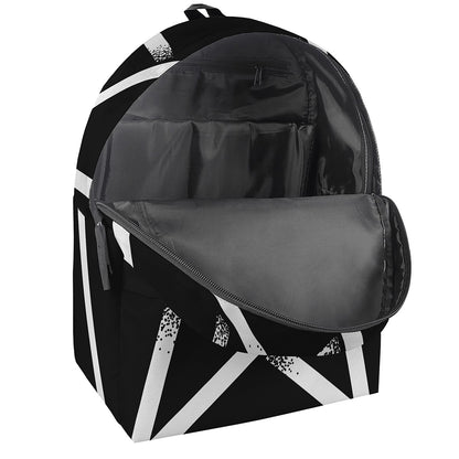 Black And White Pentagram Symbol Print Backpack