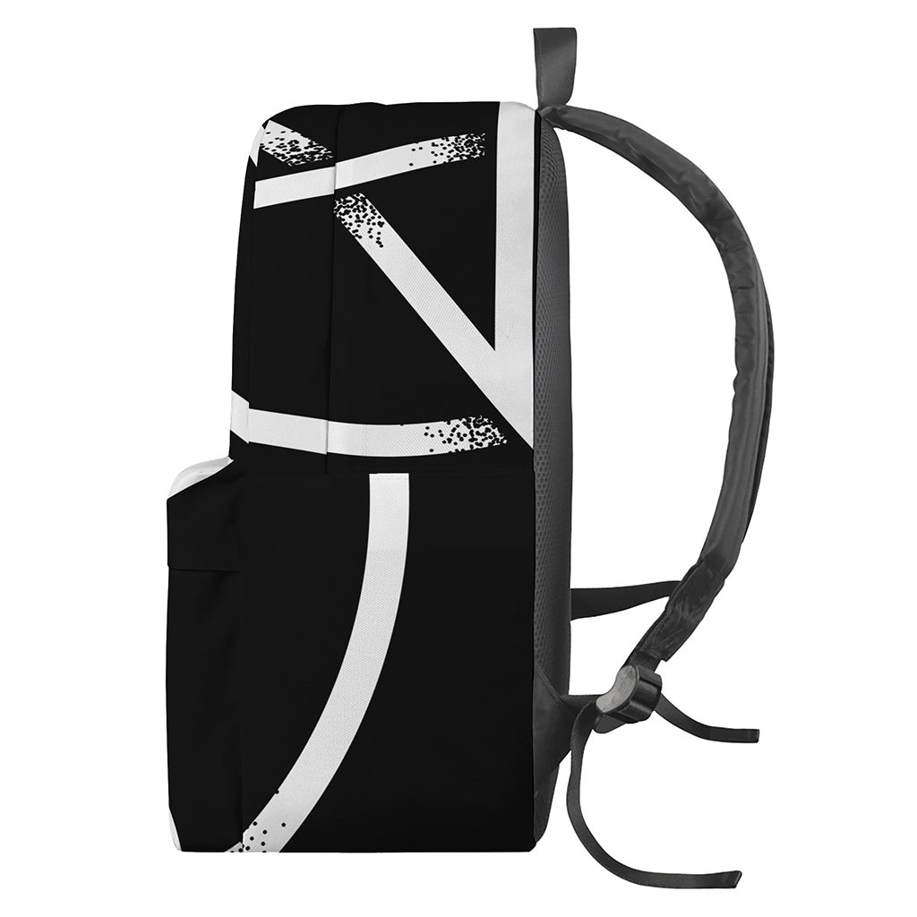 Black And White Pentagram Symbol Print Backpack