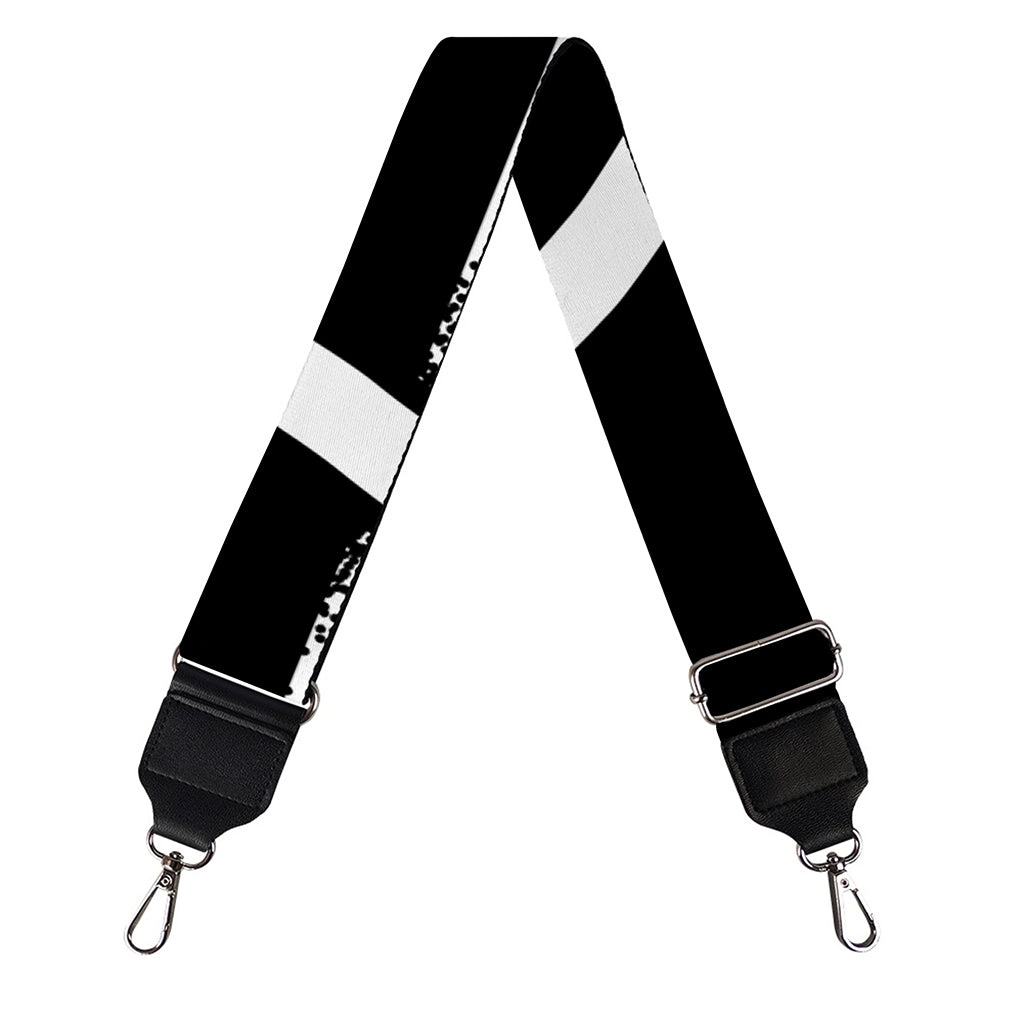 Black And White Pentagram Symbol Print Bag Strap