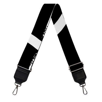Black And White Pentagram Symbol Print Bag Strap