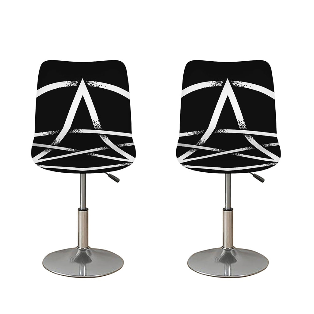 Black And White Pentagram Symbol Print Bar Stool Covers