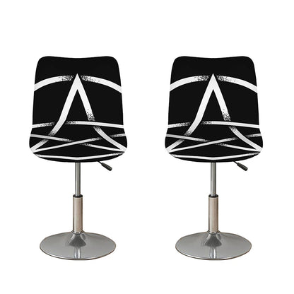 Black And White Pentagram Symbol Print Bar Stool Covers