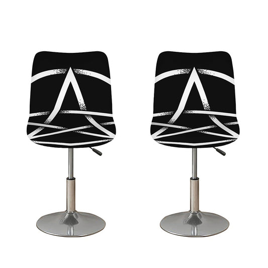 Black And White Pentagram Symbol Print Bar Stool Covers