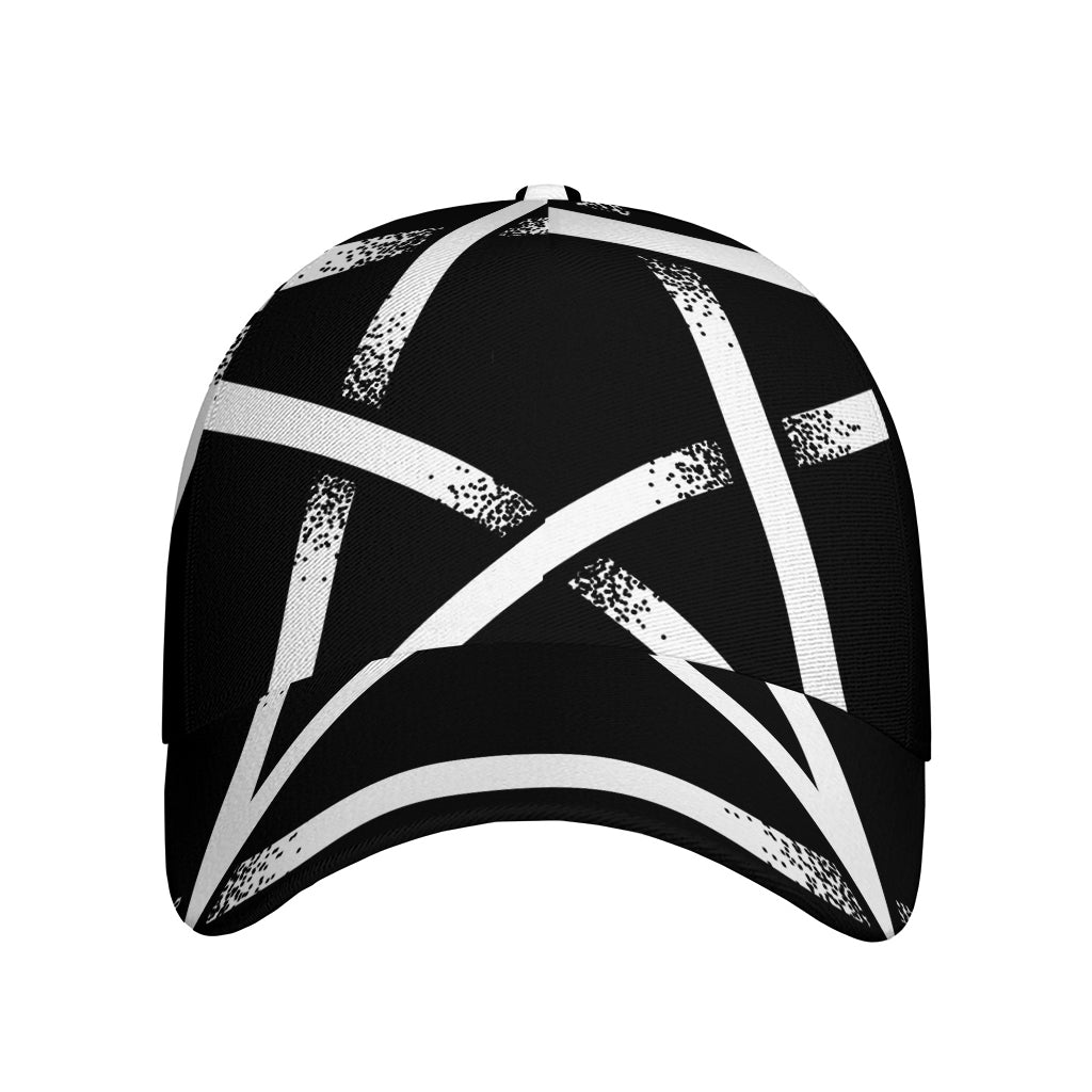 Black And White Pentagram Symbol Print Baseball Cap