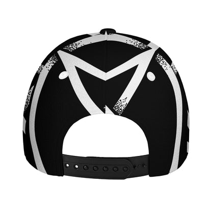 Black And White Pentagram Symbol Print Baseball Cap