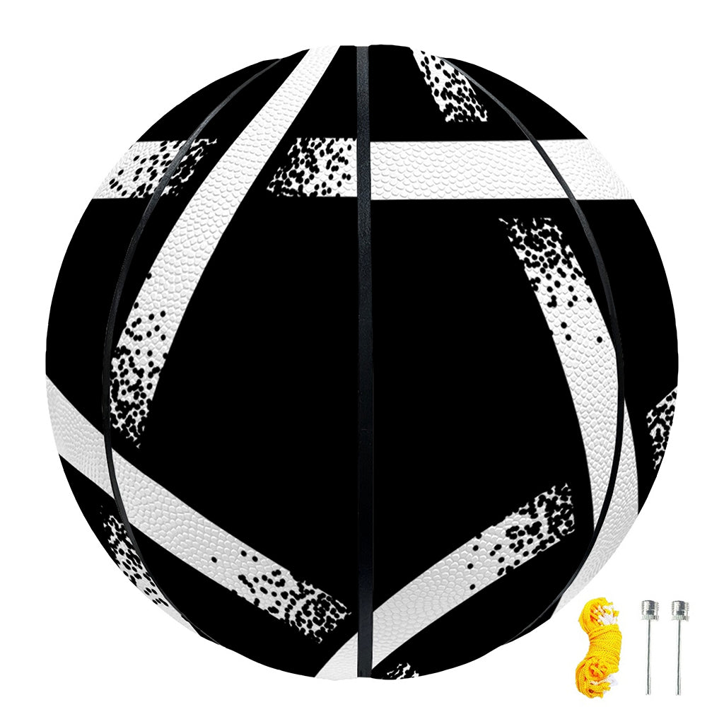 Black And White Pentagram Symbol Print Basketball