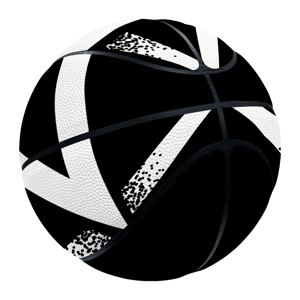 Black And White Pentagram Symbol Print Basketball