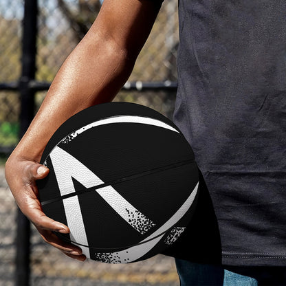 Black And White Pentagram Symbol Print Basketball