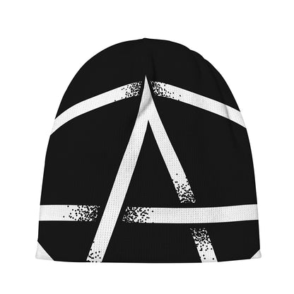 Black And White Pentagram Symbol Print Beanie