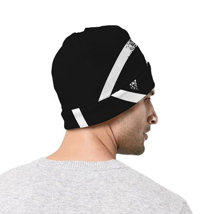 Black And White Pentagram Symbol Print Beanie
