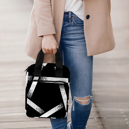 Black And White Pentagram Symbol Print Bible Tote Bag