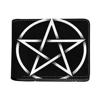 Black And White Pentagram Symbol Print Bifold Wallet