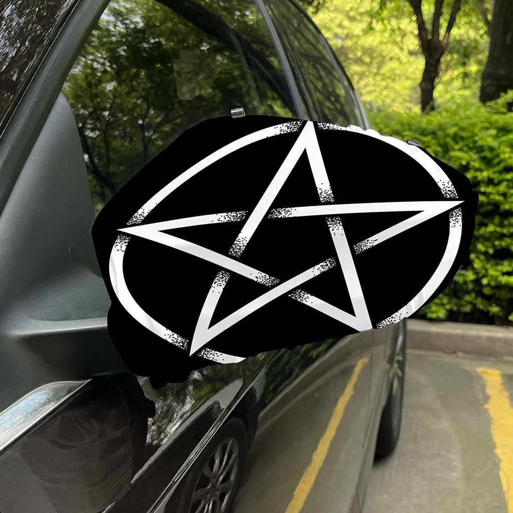 Black And White Pentagram Symbol Print Car Side Mirror Covers