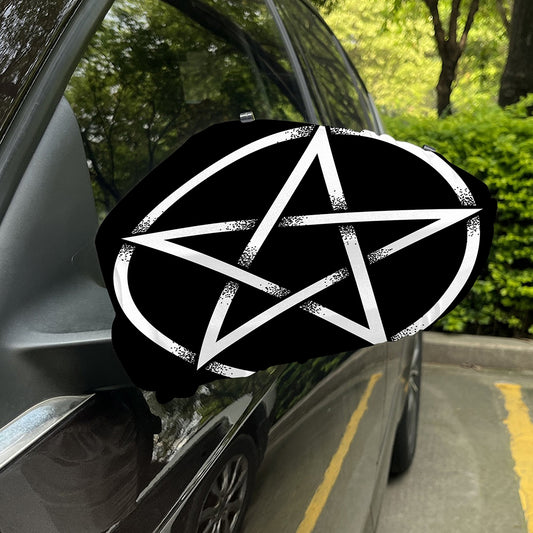 Black And White Pentagram Symbol Print Car Side Mirror Covers