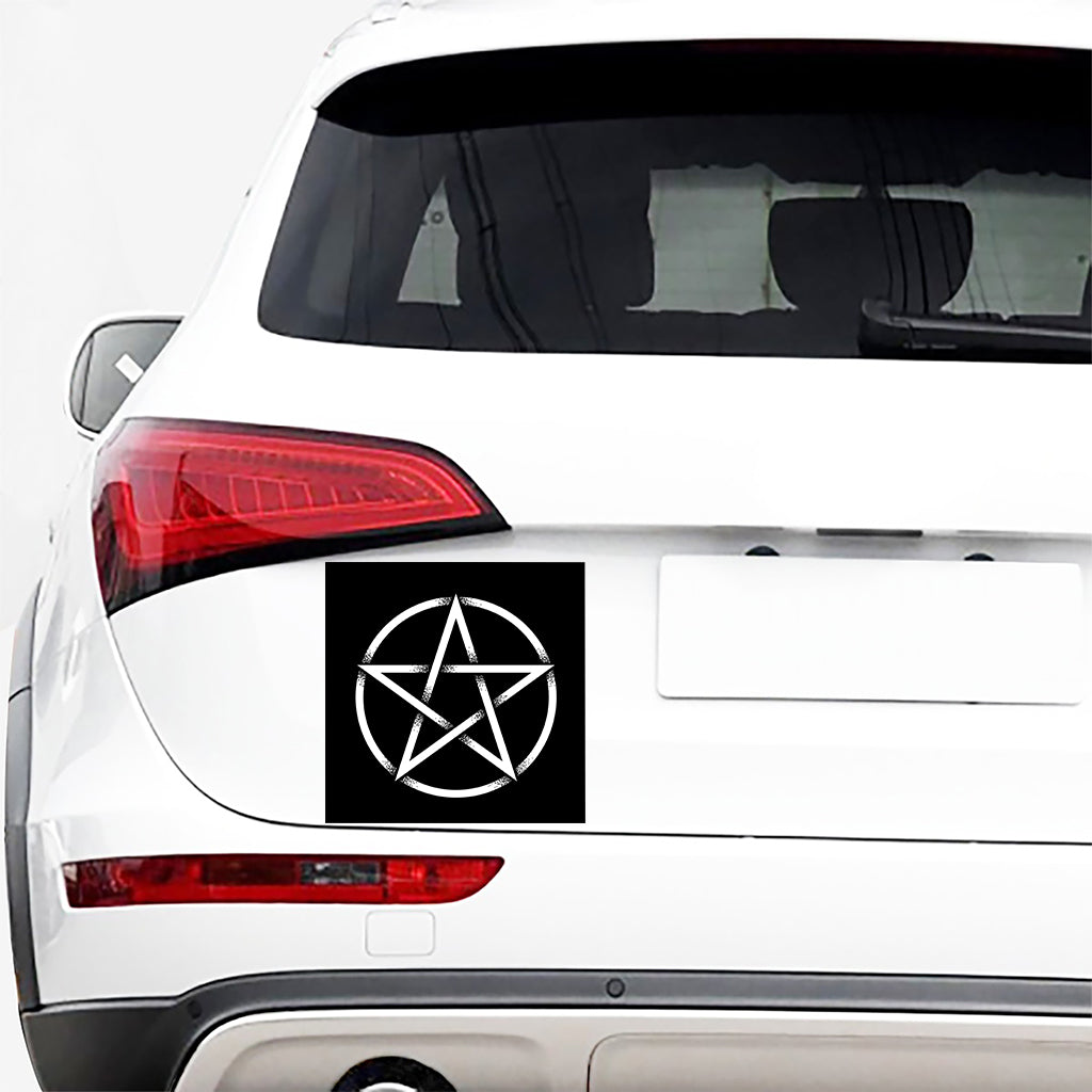 Black And White Pentagram Symbol Print Car Sticker