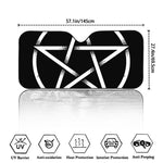 Black And White Pentagram Symbol Print Car Windshield Sun Shade