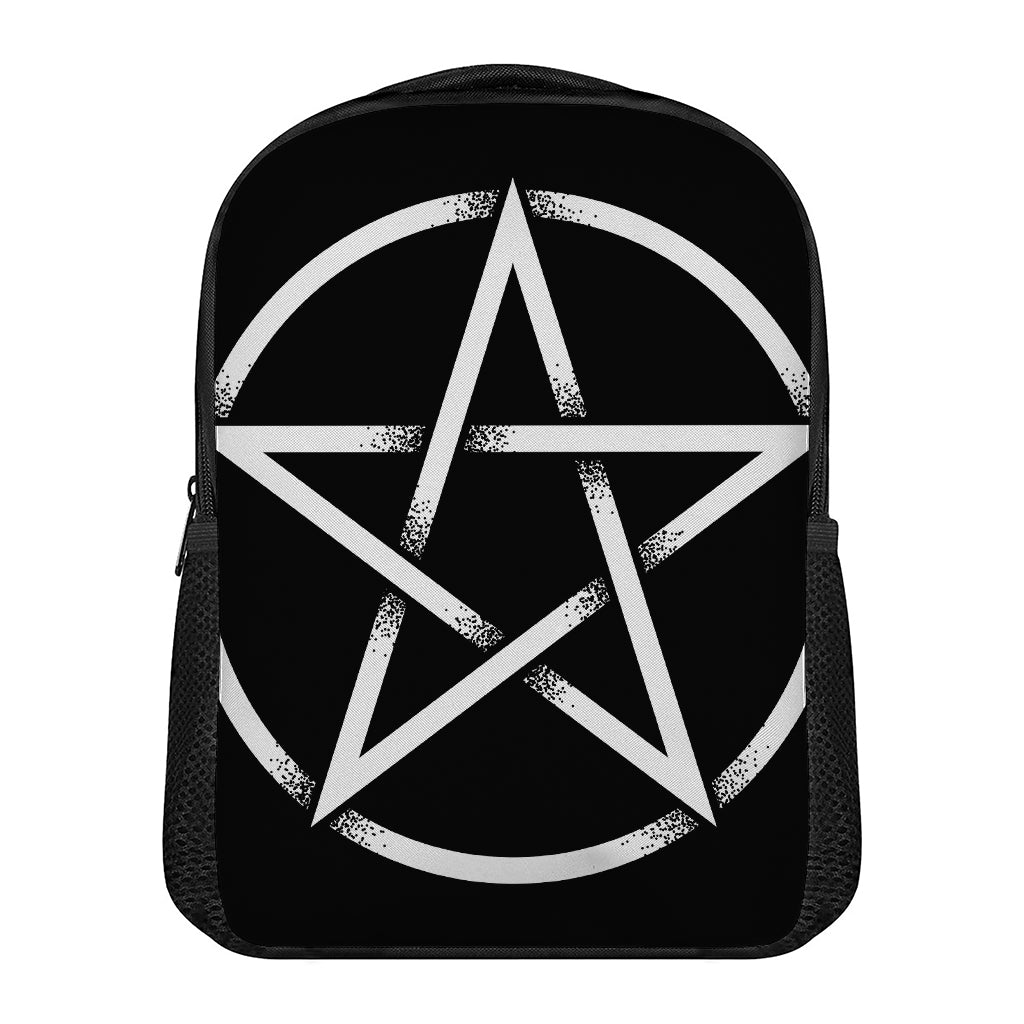 Black And White Pentagram Symbol Print Casual Backpack