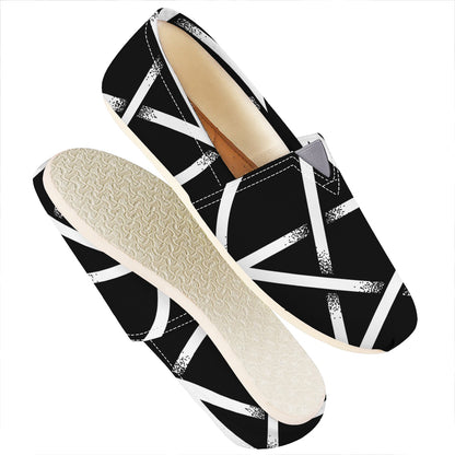 Black And White Pentagram Symbol Print Casual Shoes
