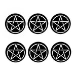 Black And White Pentagram Symbol Print Coaster Set