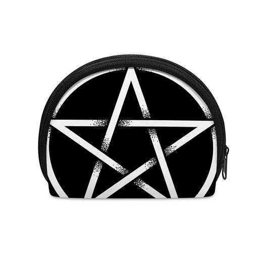 Black And White Pentagram Symbol Print Coin Purse