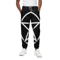 Black And White Pentagram Symbol Print Cotton Sweatpants