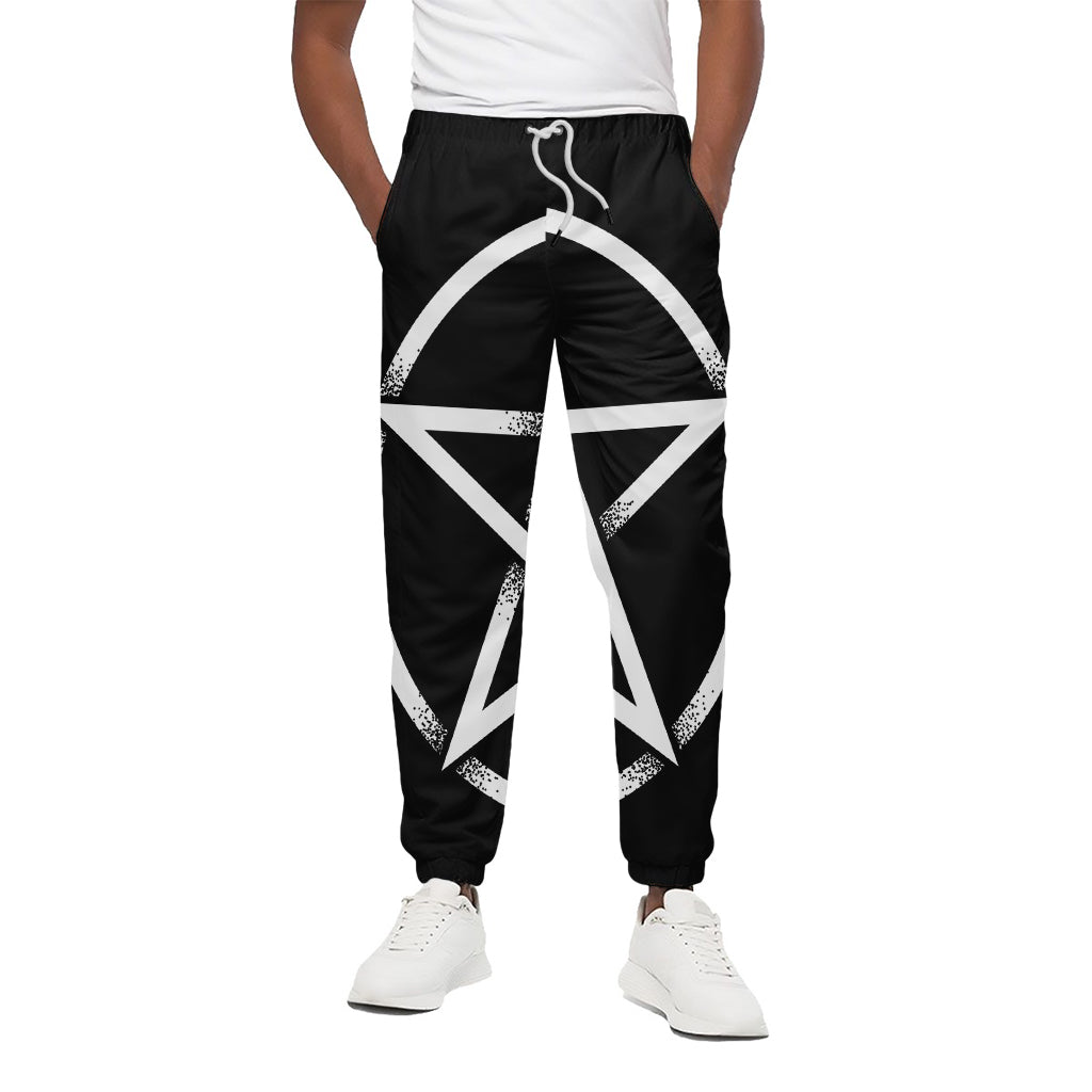 Black And White Pentagram Symbol Print Cotton Pants