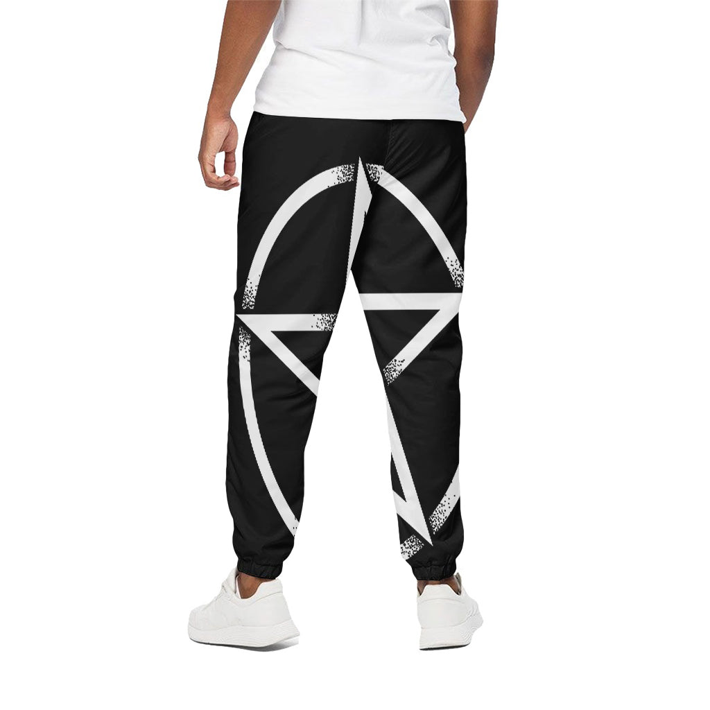 Black And White Pentagram Symbol Print Cotton Pants