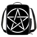 Black And White Pentagram Symbol Print Crossbody Lunch Bag