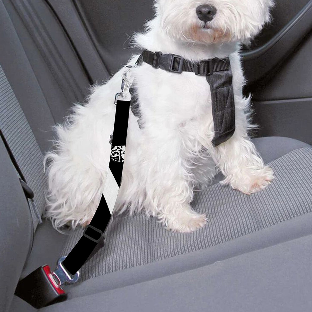 Black And White Pentagram Symbol Print Dog Seat Belt