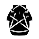 Black And White Pentagram Symbol Print Dog Zip Up Hoodie