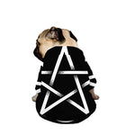 Black And White Pentagram Symbol Print Dog Zip Up Jacket