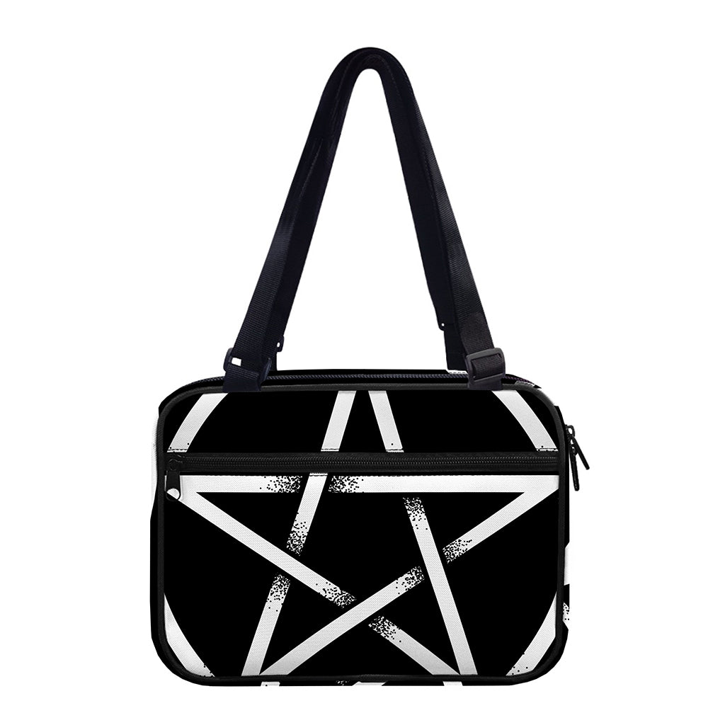 Black And White Pentagram Symbol Print Double Strap Bible Bag